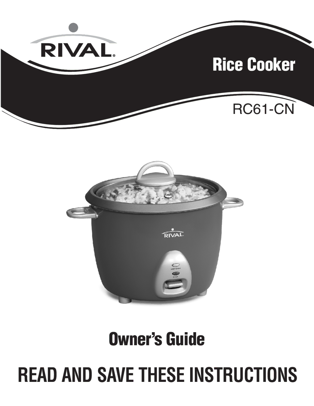 Rival RC61-CN manual Rice Cooker 