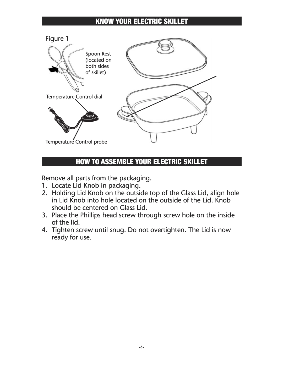 Rival S11P manual Know Your Electric Skillet, How To Assemble Your Electric Skillet 
