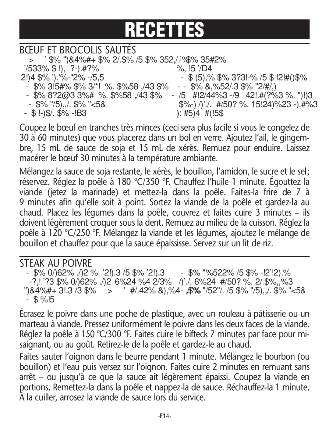 Rival S16SG-CN manual Bœuf ET Brocolis Sautés 