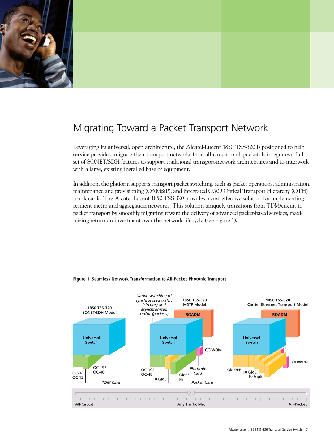 Riverstone Networks 1850 TSS-320 manual Migrating Toward a Packet Transport Network, Trafﬁc packets 