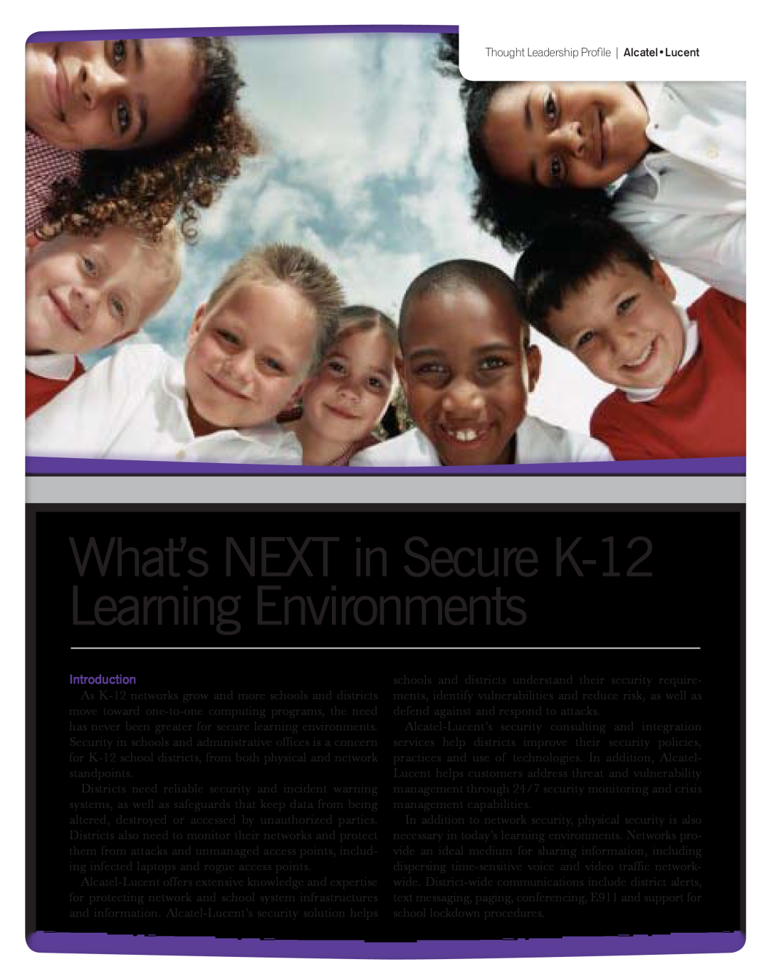 Riverstone Networks manual Introduction, What’s NEXT in Secure K-12 Learning Environments 