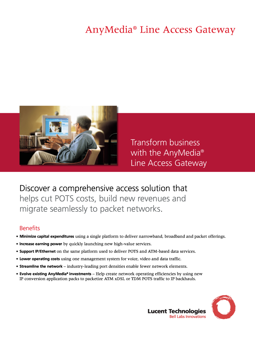 Riverstone Networks manual Benefits, AnyMedia Line Access Gateway 