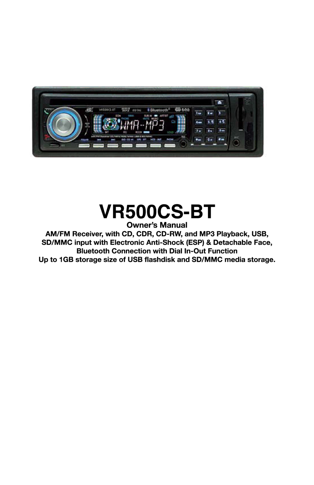 Roadmaster VR500CS-BT manual 