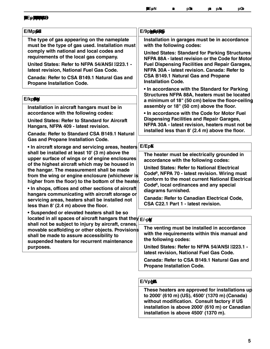 Roberts Gorden 400, 200, 350, 150, 250, 300, 225, 175 service manual National Standards and Applicable Codes 