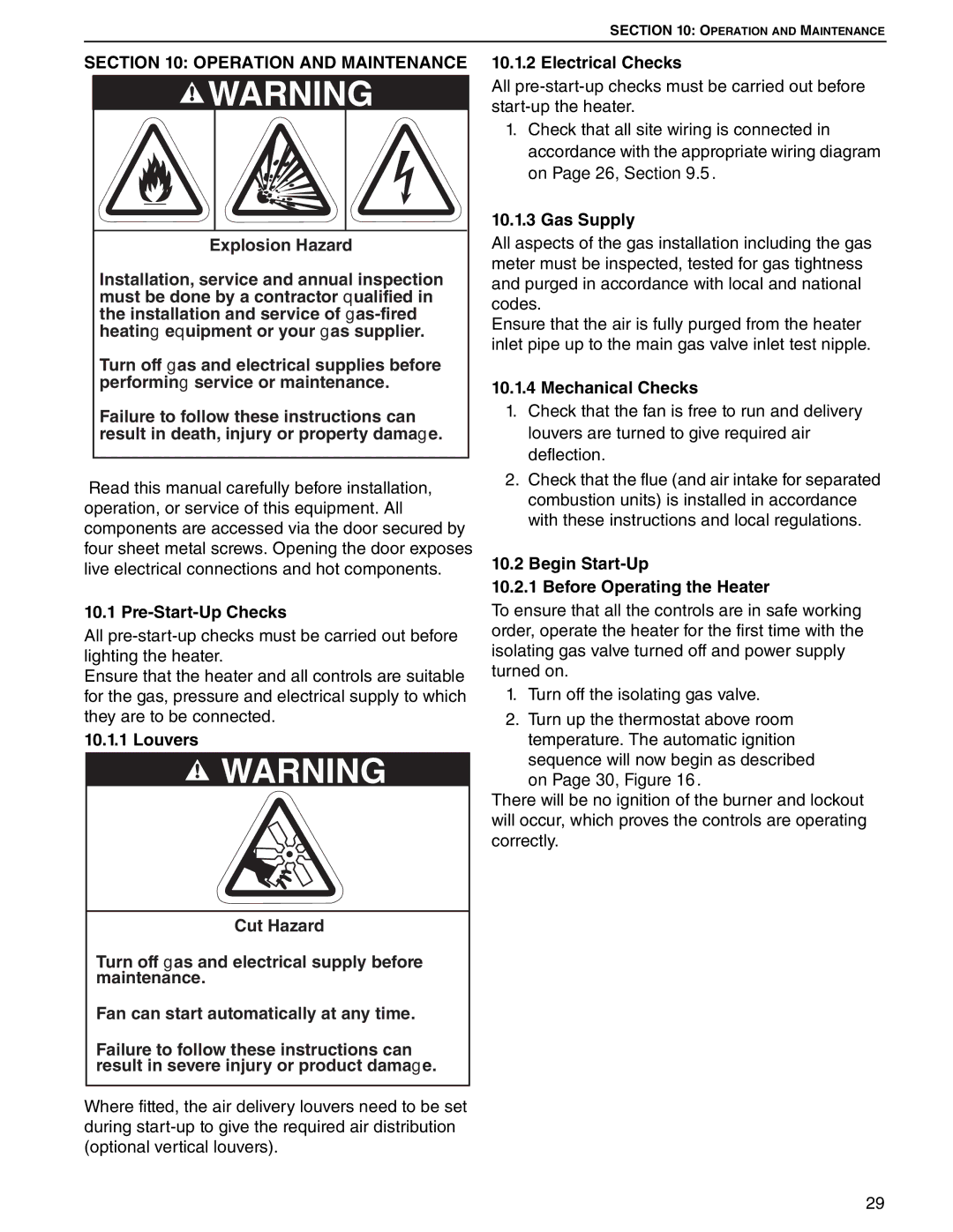 Roberts Gorden 60, 75, 100, 125, 45, 30 service manual Operation and Maintenance 