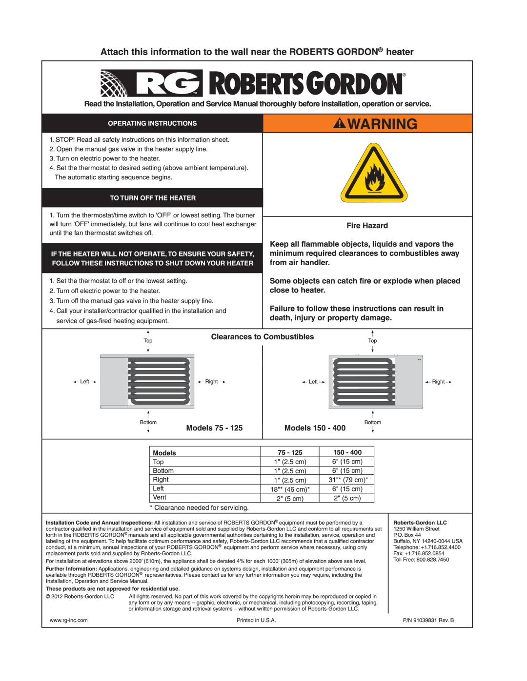 Roberts Gorden 75, 100, 125 service manual 