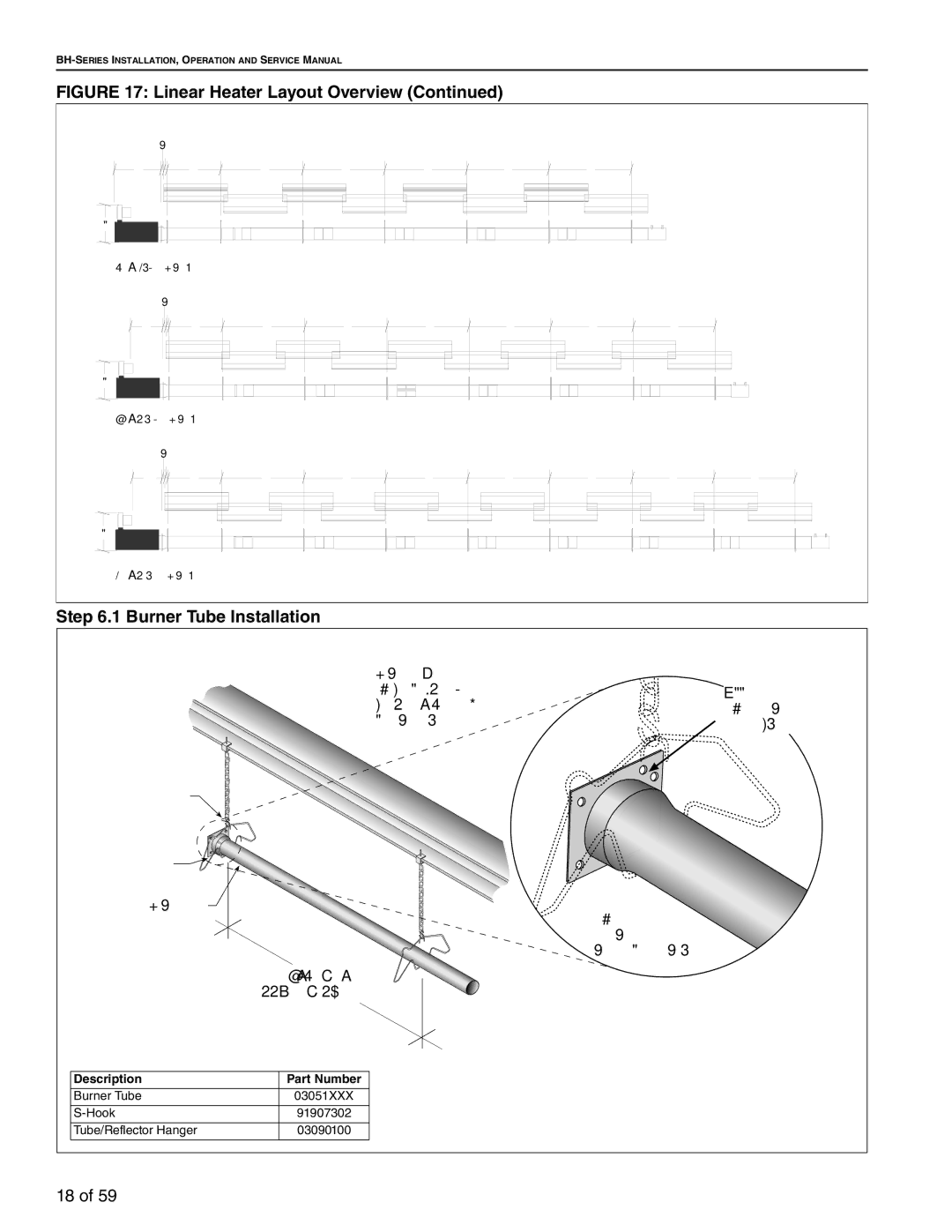 Roberts Gorden BH-115, BH-60, BH-40, BH-150, BH-175, BH-100, BH-140 Linear Heater Layout Overview, Burner Tube Installation 