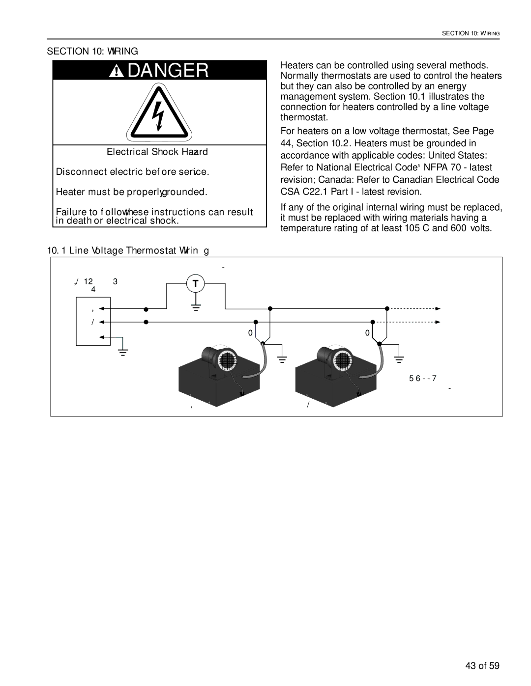 Roberts Gorden BH-125, BH-60, BH-40, BH-150, BH-175, BH-115, BH-100, BH-140, BH-200, BH-80 Line Voltage Thermostat Wiring 