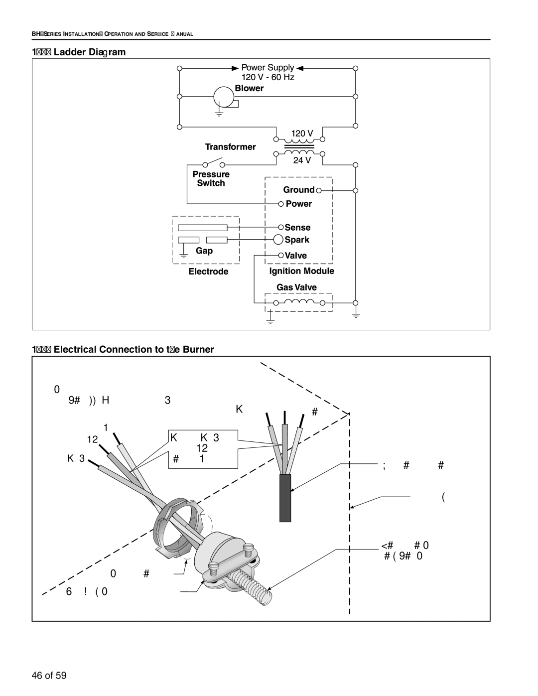 Roberts Gorden BH-150, BH-60, BH-40, BH-175, BH-115, BH-100, BH-140, BH-200 Ladder Diagram Electrical Connection to the Burner 