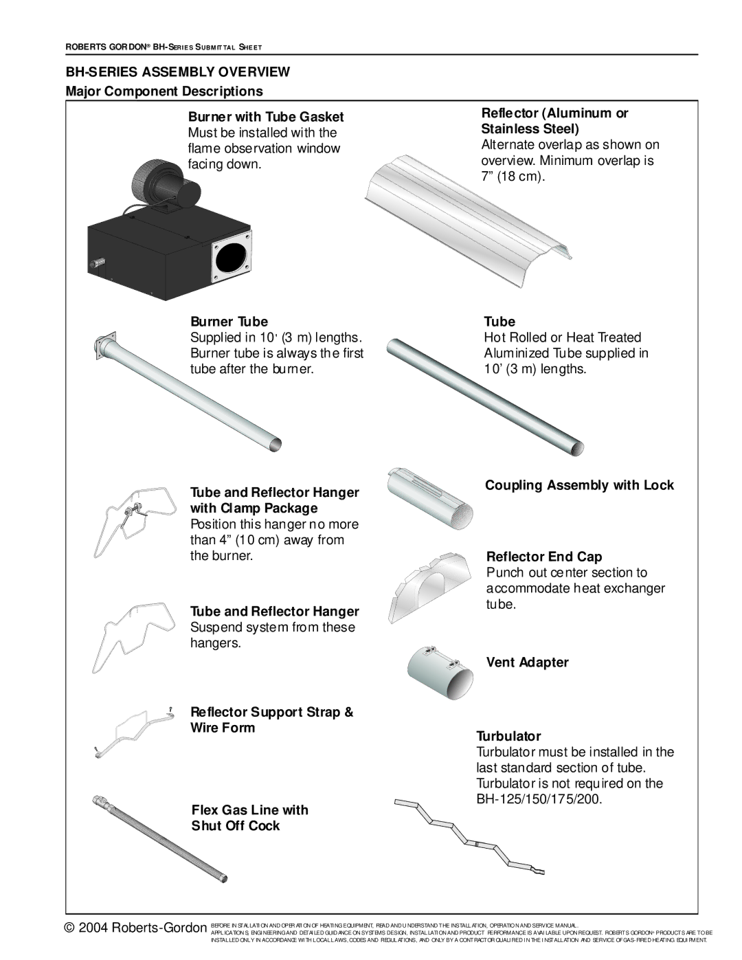 Roberts Gorden BH Series service manual BH-SERIES Assembly Overview 