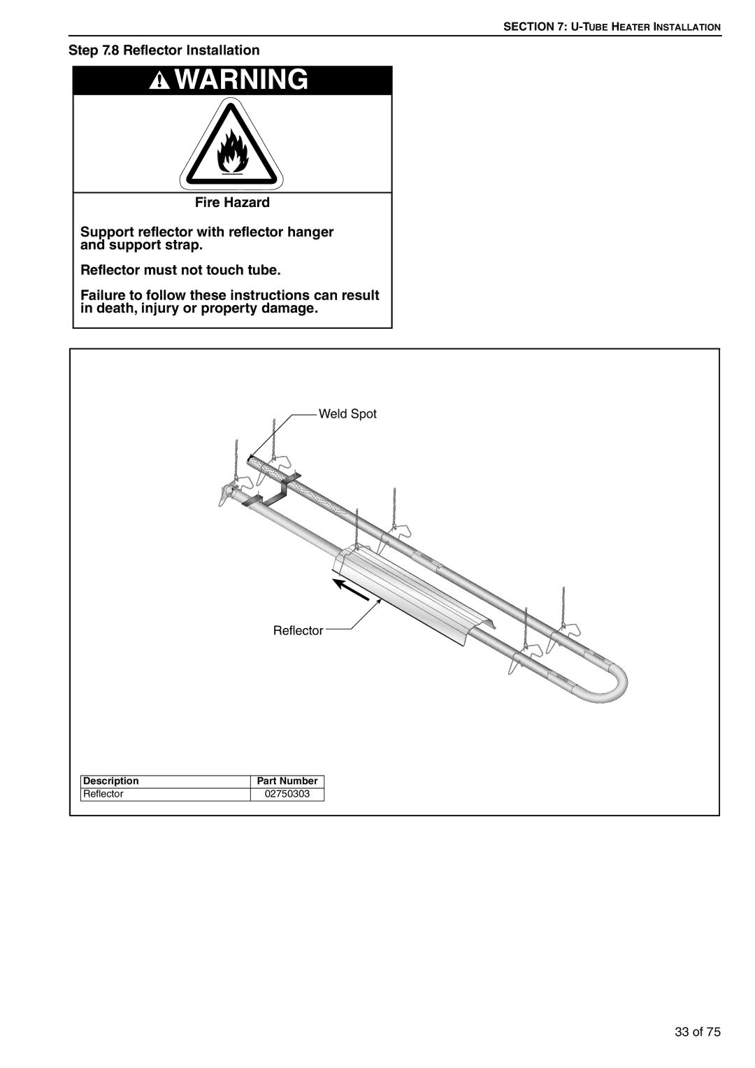 Roberts Gorden BH45ST/EF, BH35UT/EF, BH30UT/EF, BH40DL, BH35ST/EF, BH60DL/EF, BH25UT/EF, BH15ST BH20ST, BH15UT Reflector 02750303 