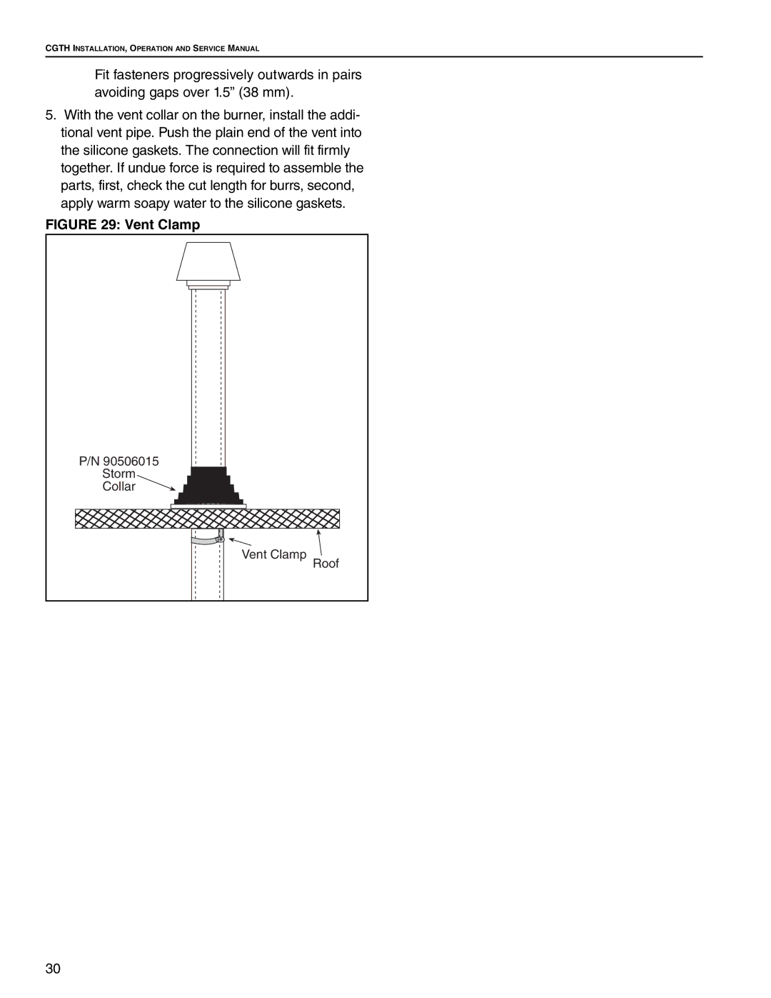 Roberts Gorden CGTH-30, CGTH-50, CGTH-40 service manual Vent Clamp 