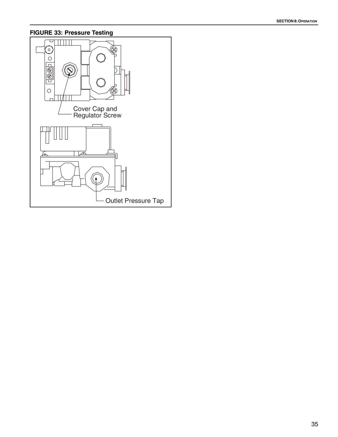 Roberts Gorden CGTH-40, CGTH-30, CGTH-50 service manual Cover Cap Regulator Screw Outlet Pressure Tap 