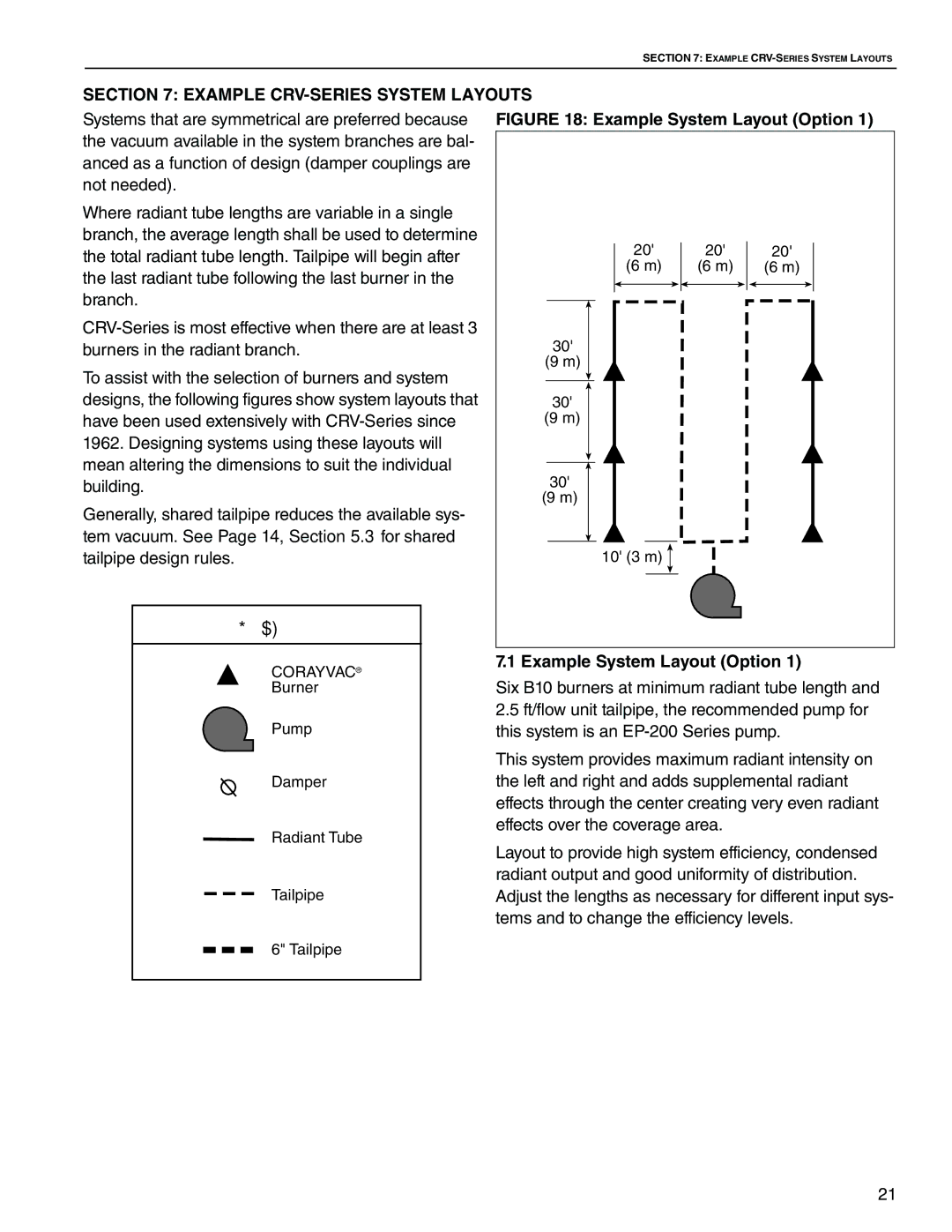 Roberts Gorden CRV-B-4, CRV-B-8, CRV-B-6, CRV-B-2 Example CRV-SERIES System Layouts, Example System Layout Option 