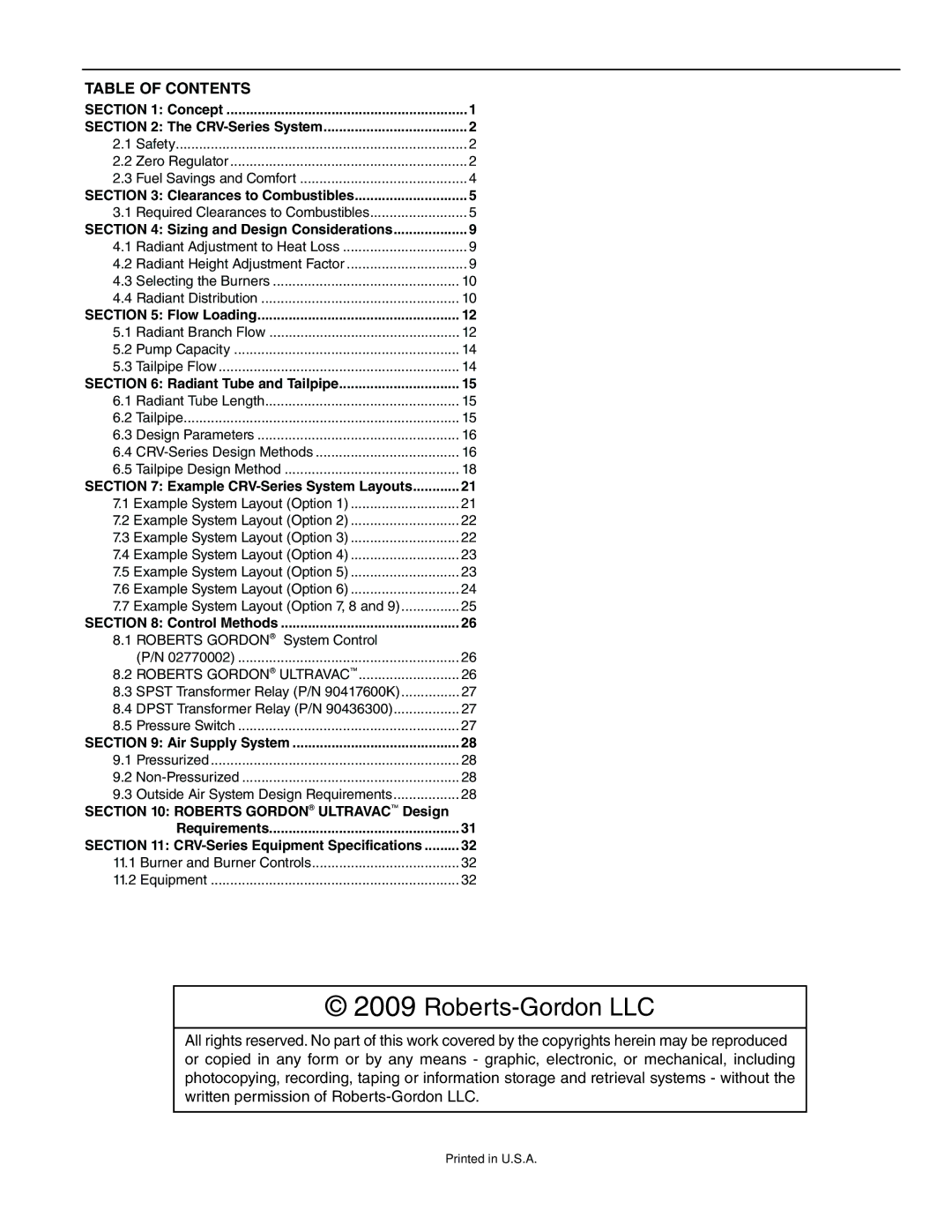 Roberts Gorden CRV-B-4, CRV-B-8, CRV-B-6, CRV-B-2 service manual Roberts-Gordon LLC 