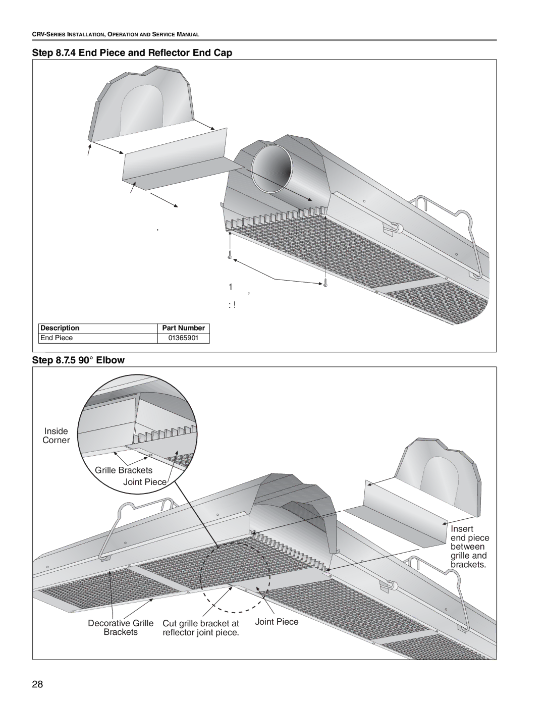 Roberts Gorden CRV-B-12A, CRV-B-8, CRV-B-9, CRV-B-6, CRV-B-10, CRV-B-2, CRV-B-4 service manual End Piece and Reflector End Cap 