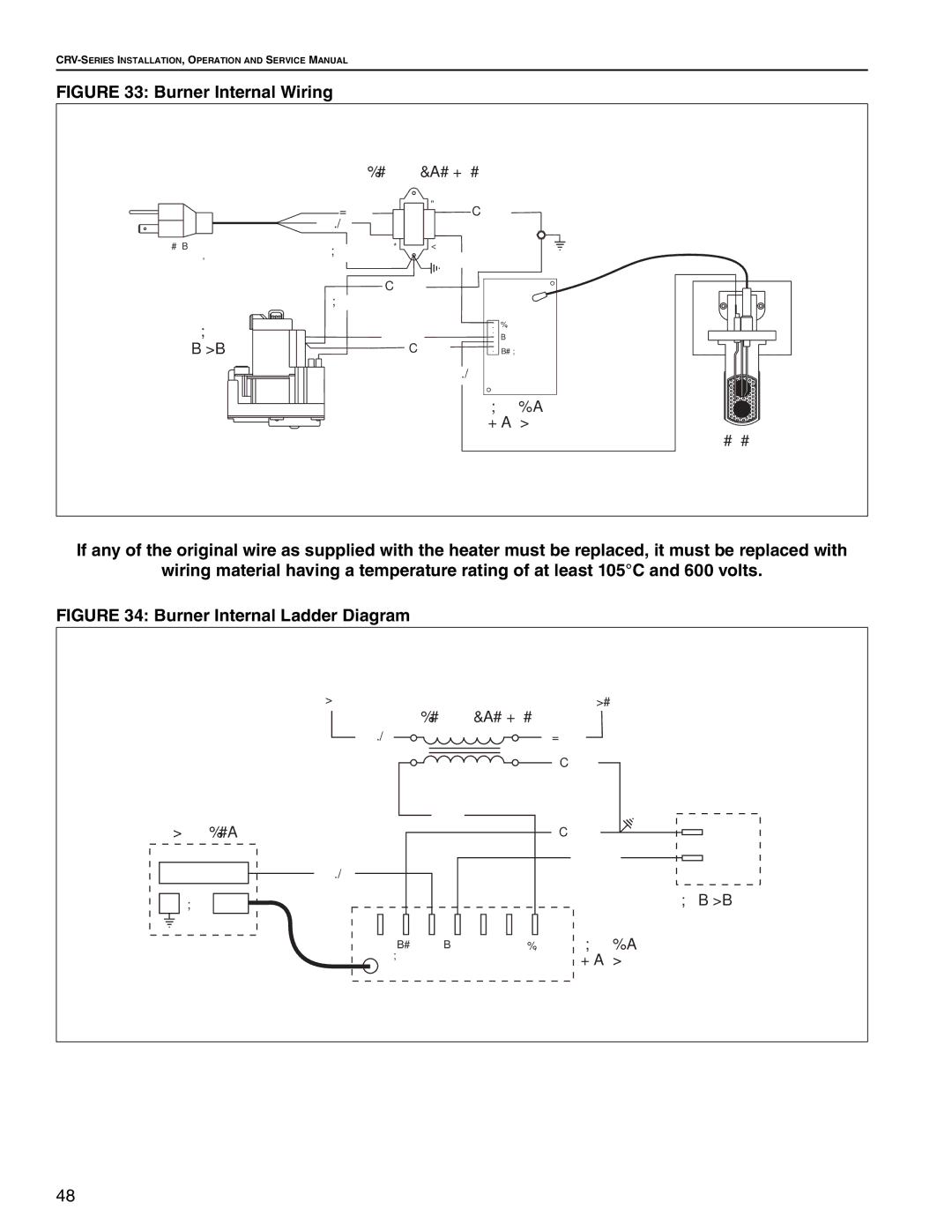 Roberts Gorden CRV-B-8, CRV-B-9, CRV-B-12A, CRV-B-6, CRV-B-10, CRV-B-2, CRV-B-4 service manual Burner Internal Wiring 