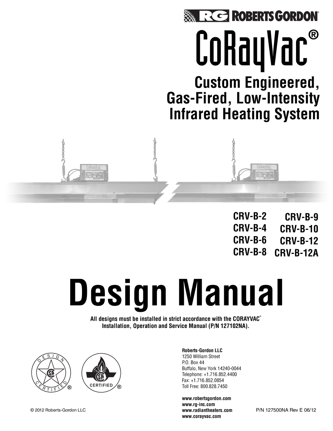 Roberts Gorden CRV-B-9 service manual Design Manual 