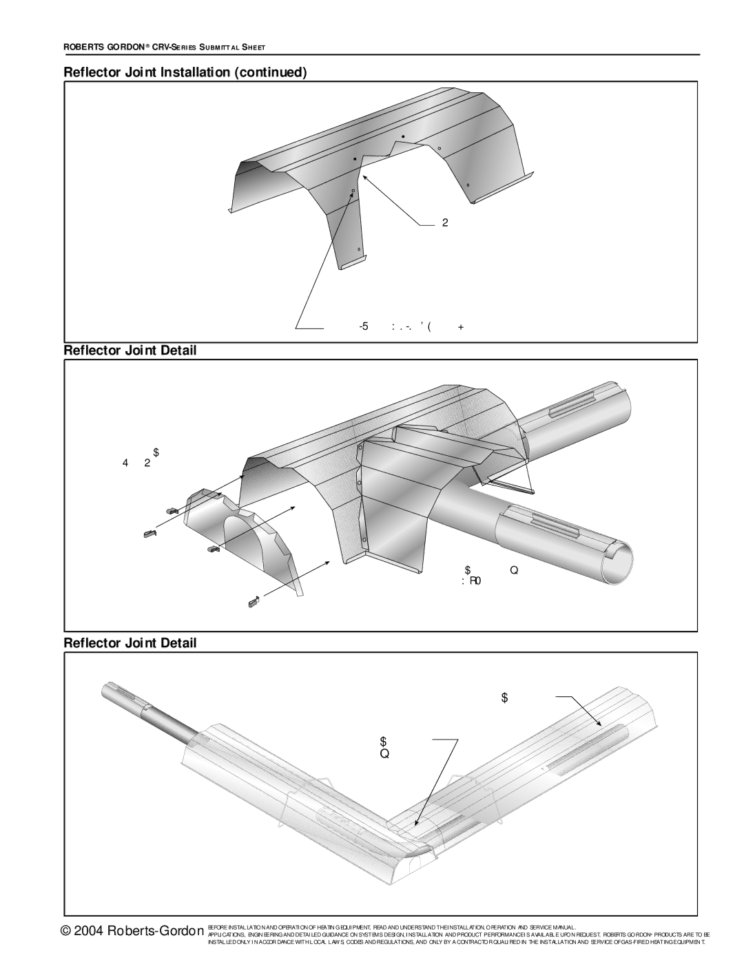 Roberts Gorden CRV-Series service manual Reflector Joint Detail 