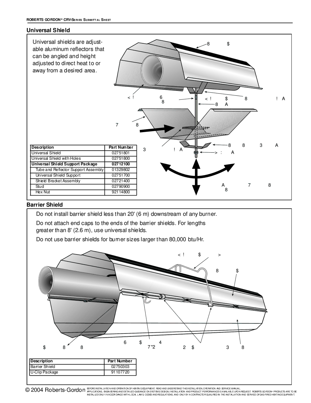 Roberts Gorden CRV-Series service manual Standard Reflector 