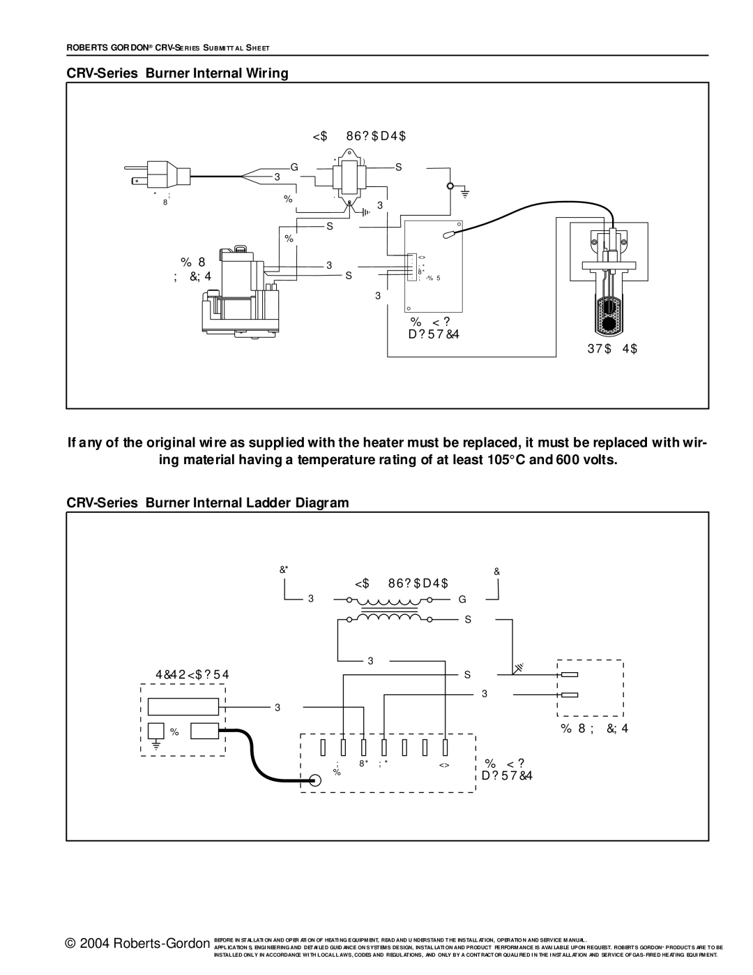 Roberts Gorden service manual CRV-Series Burner Internal Wiring, GAS Valve Ignition Module 