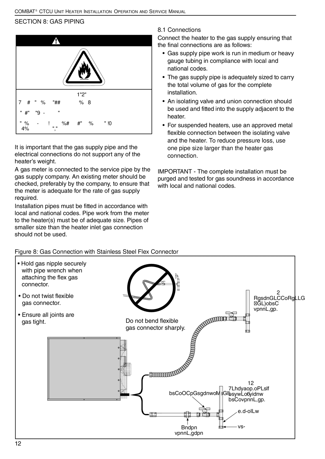 Roberts Gorden CTCU 27, CTCU 15, CTCU 11, CTCU 22, CTCU 7 service manual GAS Piping, Connections 