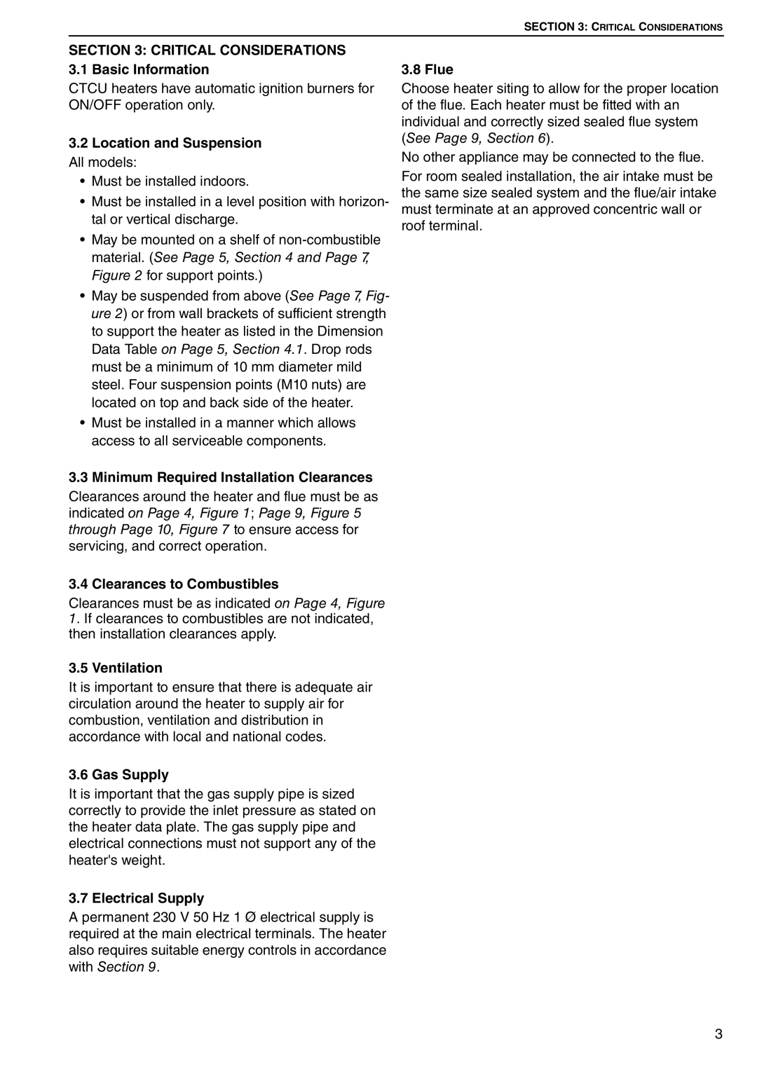 Roberts Gorden CTCU 11 Critical Considerations 3.1 Basic Information, Flue, Minimum Required Installation Clearances 