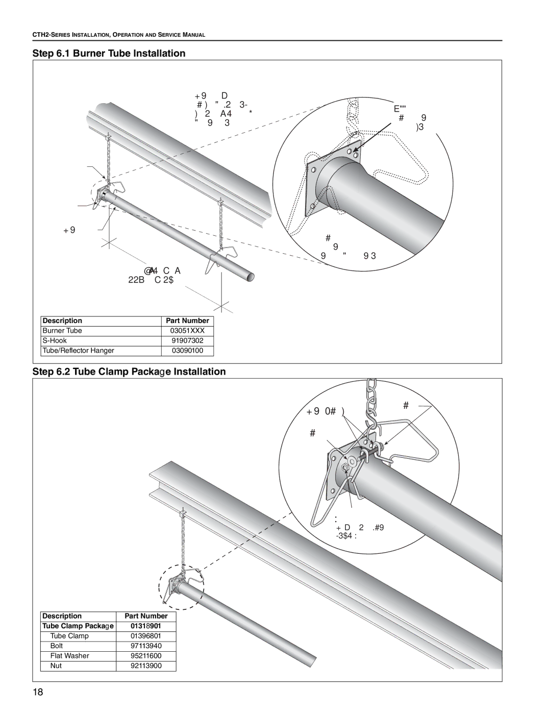 Roberts Gorden CTH2-125, CTH2-80, CTH2-100, CTH2-150, CTH2-175 Burner Tube Installation, Tube Clamp Package Installation 