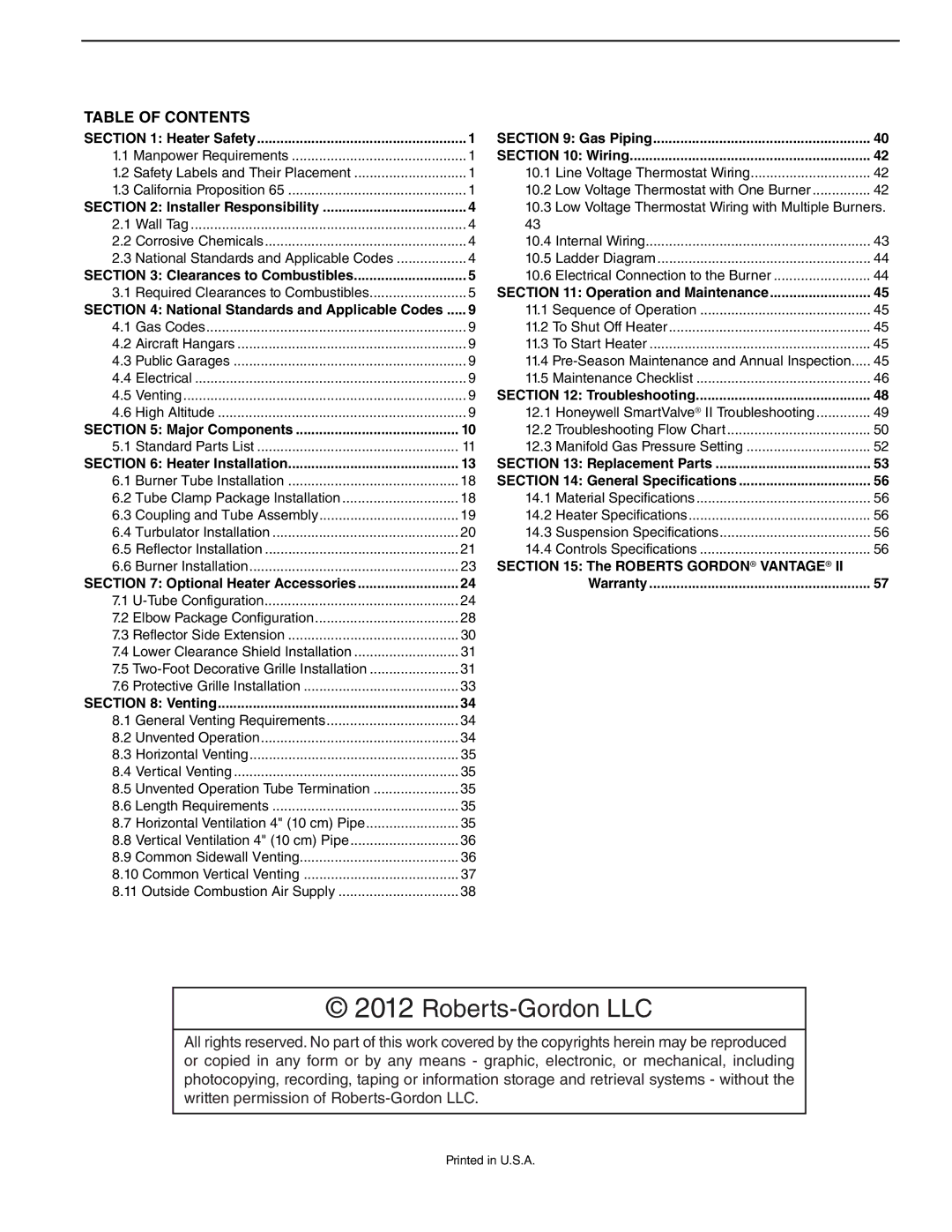 Roberts Gorden CTH2-150, CTH2-125, CTH2-80, CTH2-100, CTH2-175, CTH2-40 CTH2-60 service manual Roberts-Gordon LLC 