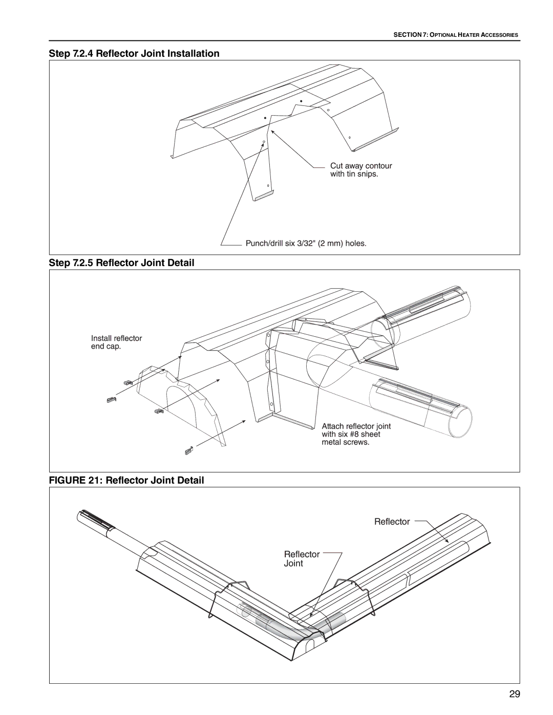 Roberts Gorden CTH2-40 CTH2-60, CTH2-125, CTH2-80, CTH2-100, CTH2-150 Reflector Joint Installation 5 Reflector Joint Detail 