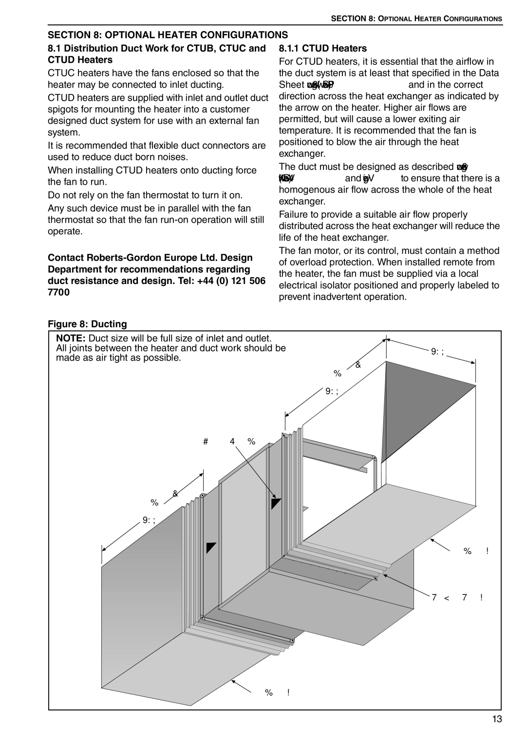 Roberts Gorden CTU 22 TO 115 Optional Heater Configurations, Distribution Duct Work for CTUB, Ctuc and Ctud Heaters 