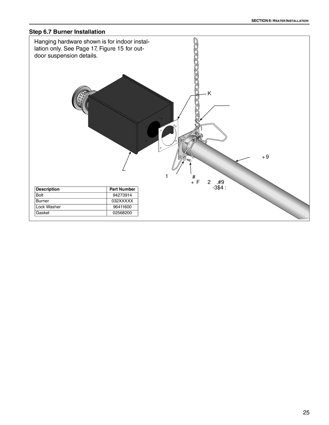 Roberts Gorden HE-40, HE-60, HE-80, HE-175, HE-100, HE-150, HE-125 service manual Burner Installation 