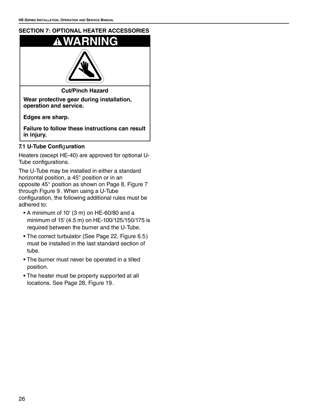 Roberts Gorden HE-100, HE-60, HE-80, HE-175, HE-40, HE-150, HE-125 service manual Optional Heater Accessories 