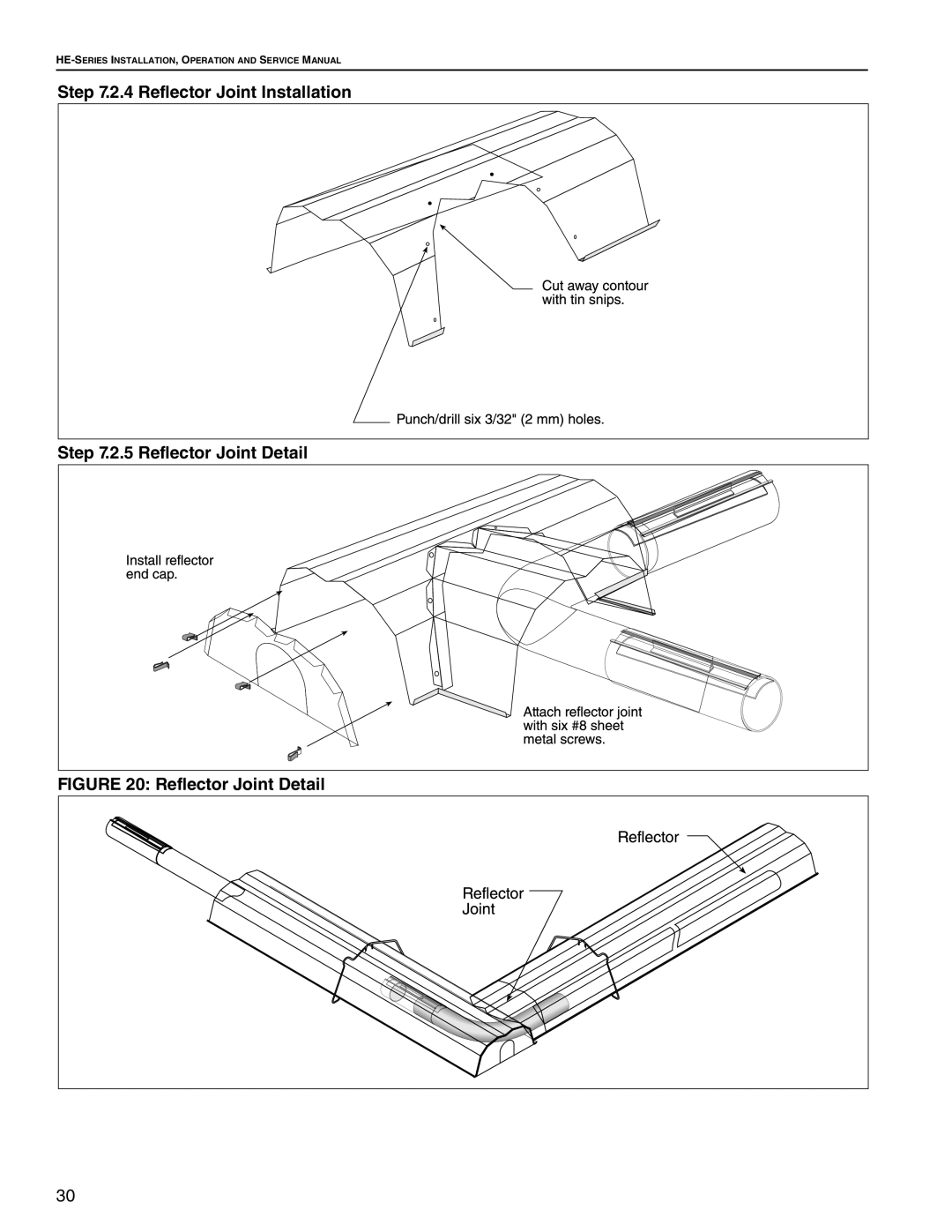 Roberts Gorden HE-80, HE-60, HE-175, HE-40, HE-100, HE-150, HE-125 Reflector Joint Installation 5 Reflector Joint Detail 