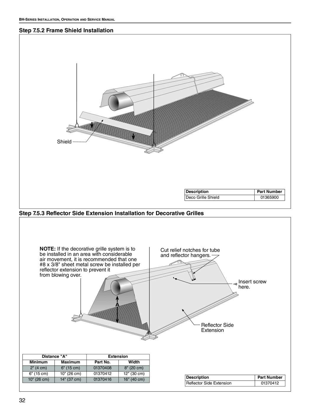 Roberts Gorden Linear Heater manual 5.2 Frame Shield Installation 