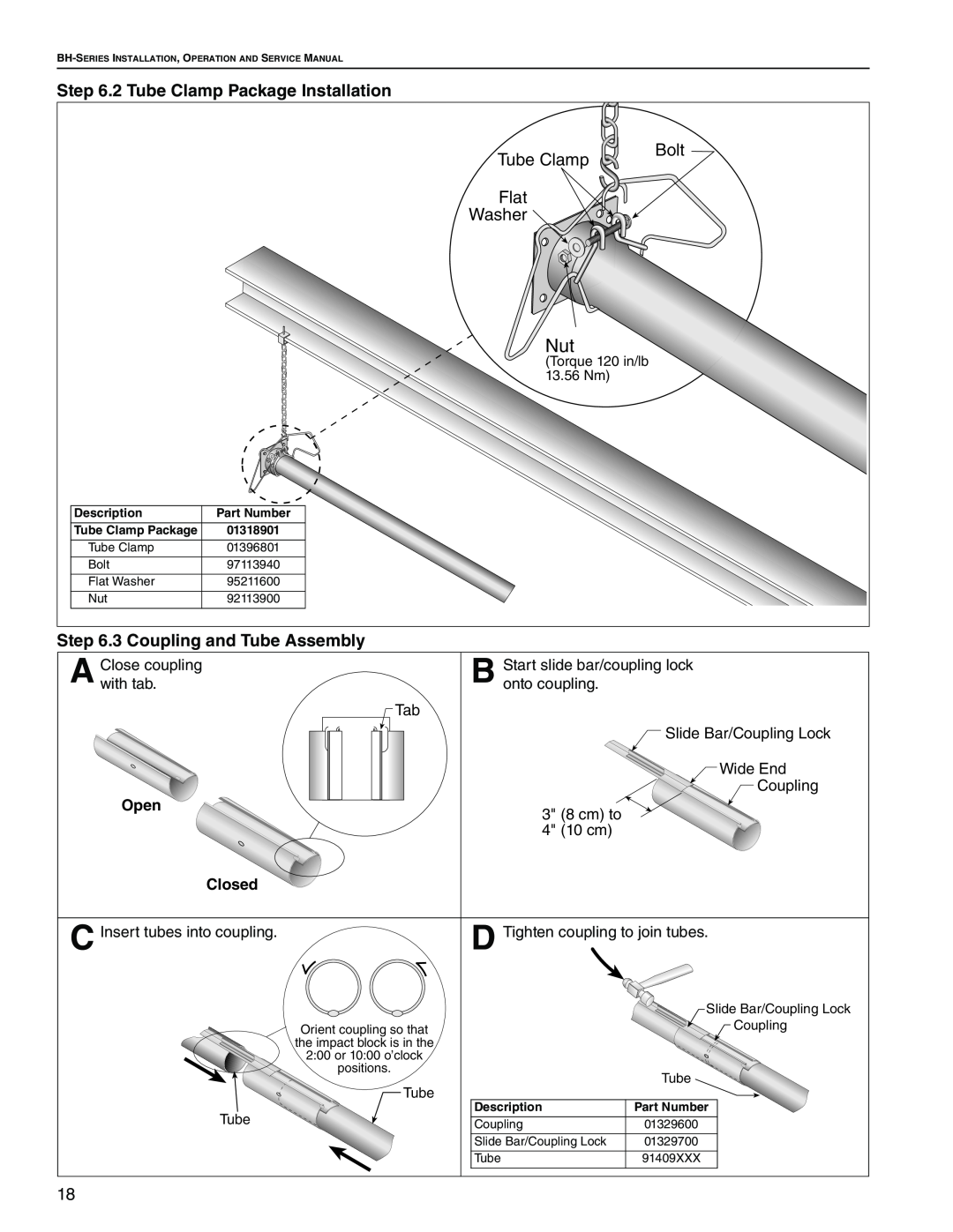 Roberts Gorden Linear Heater manual 2 Tube Clamp Package Installation, 3 Coupling and Tube Assembly 