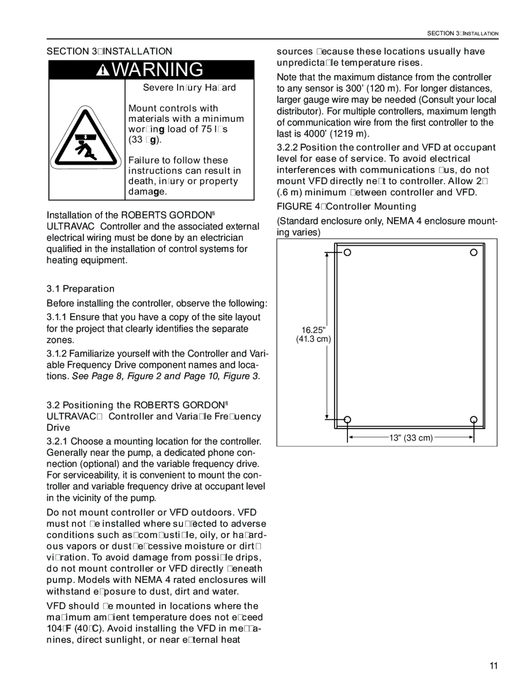 Roberts Gorden NEMA 4 installation manual Installation, Preparation 