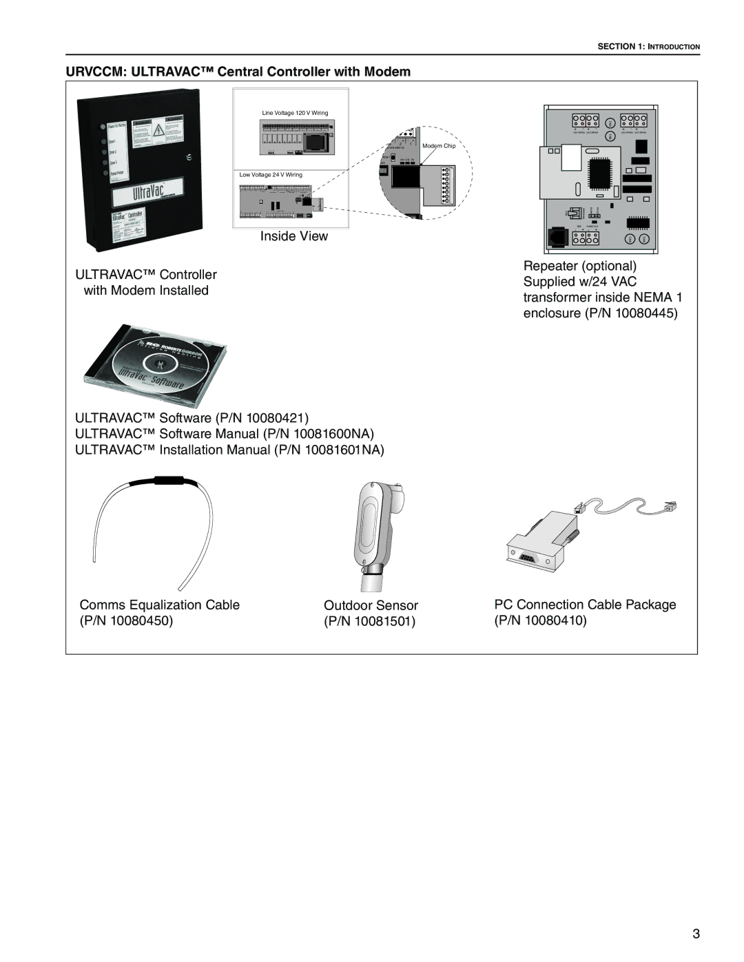 Roberts Gorden NEMA 4 installation manual Urvccm Ultravac Central Controller with Modem, Inside View 