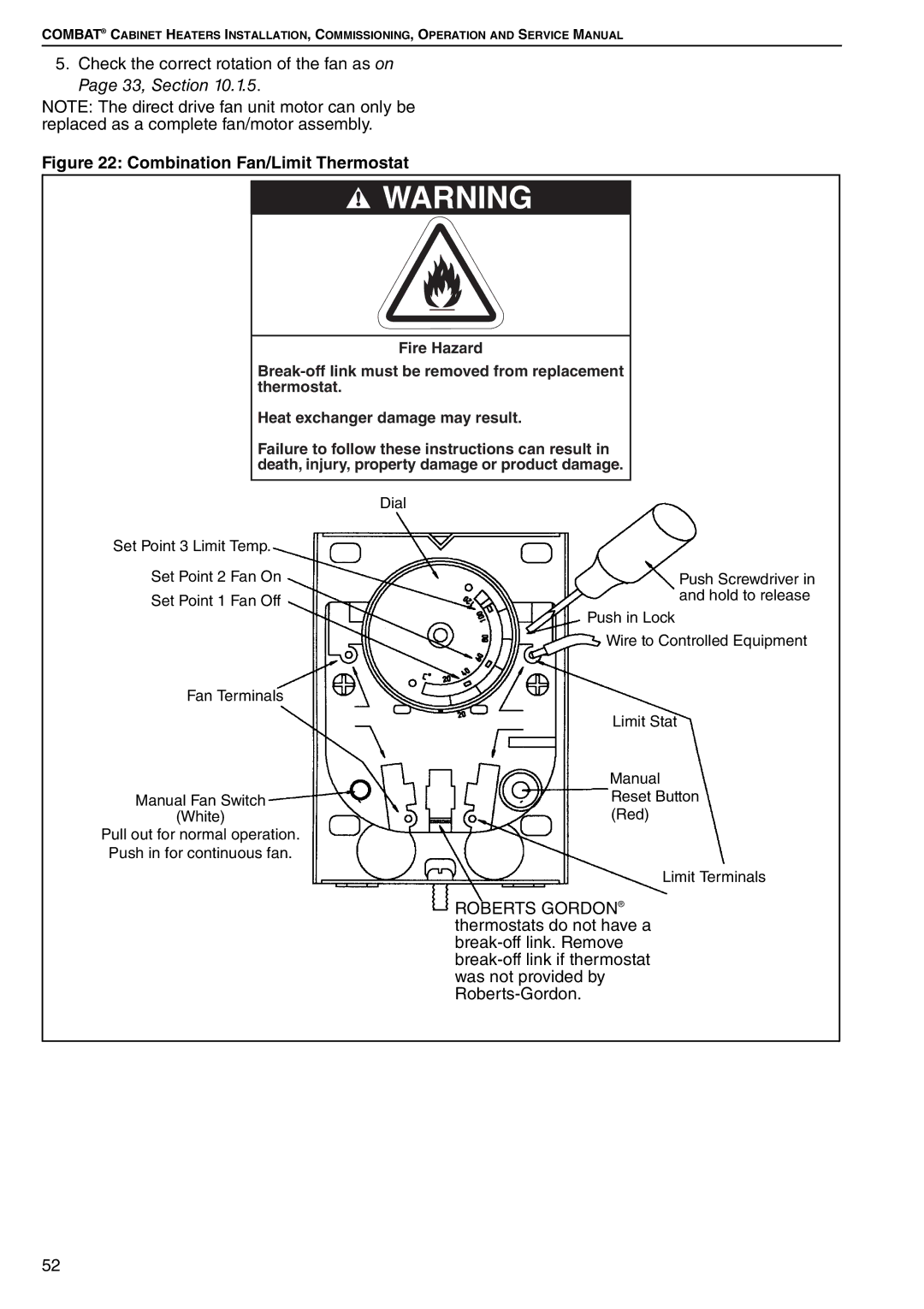 Roberts Gorden POP-ECA/PGP-ECA 015 to 0100 service manual Roberts Gordon 