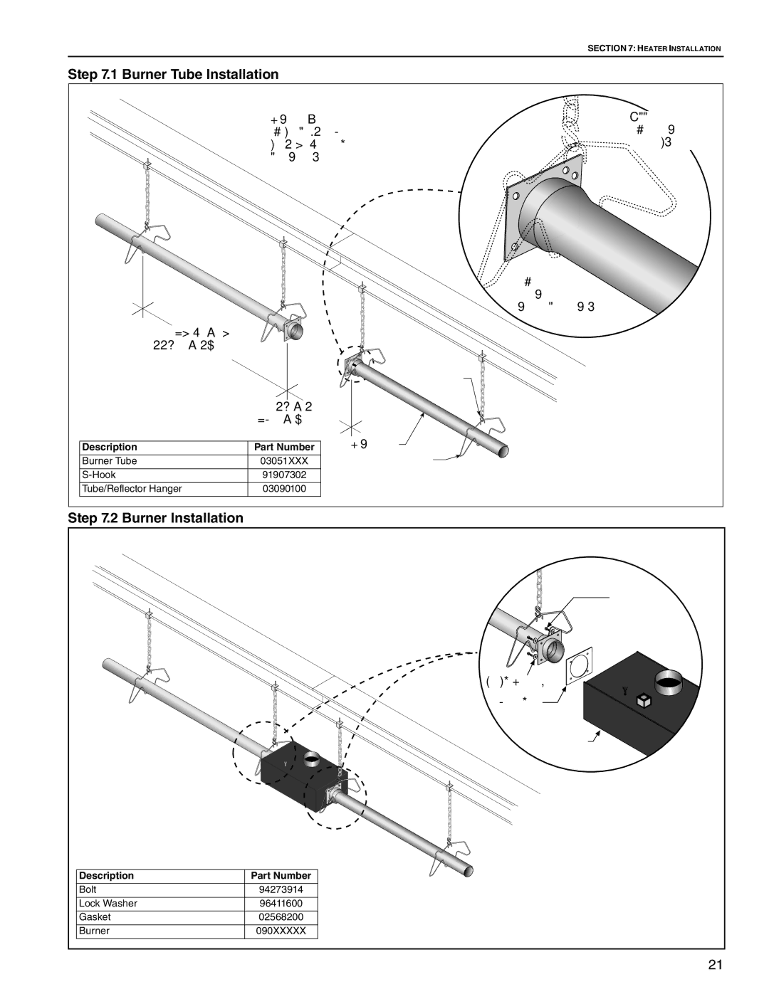 Roberts Gorden TF-380, TF-350, TF-300, TF-120, TF-200, TF-160, TF-250 Burner Tube Installation, Burner Installation 