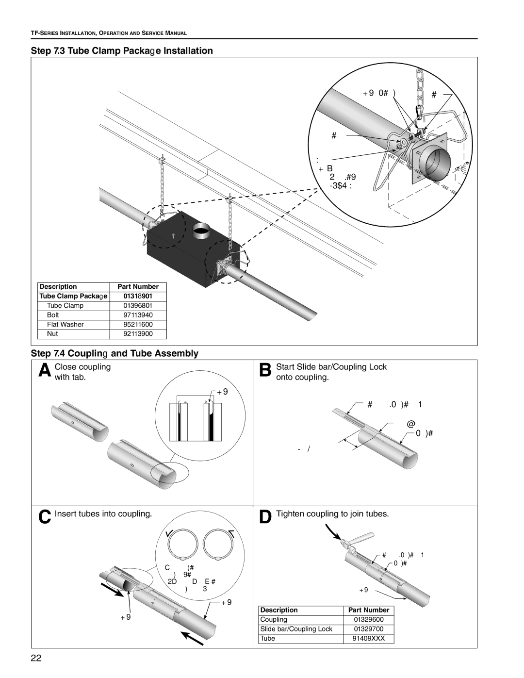 Roberts Gorden TF-350, TF-300, TF-120, TF-200 Tube Clamp Package Installation, Coupling and Tube Assembly, Open, Closed 