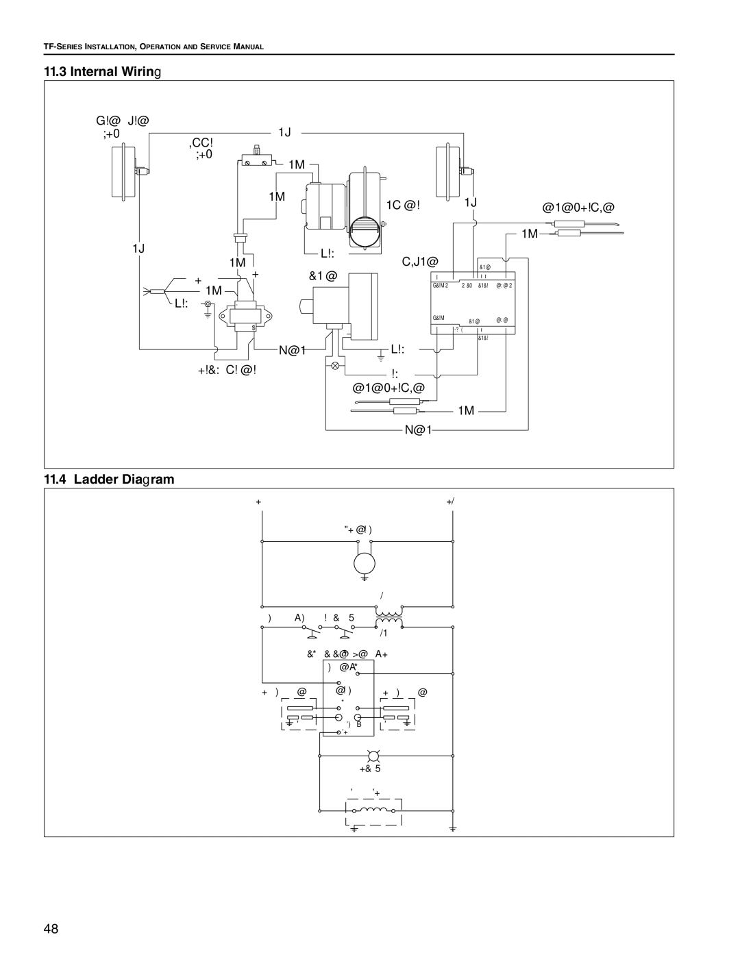 Roberts Gorden TF-250, TF-350, TF-300, TF-120, TF-200, TF-160, TF-380 service manual Internal Wiring, Ladder Diagram 