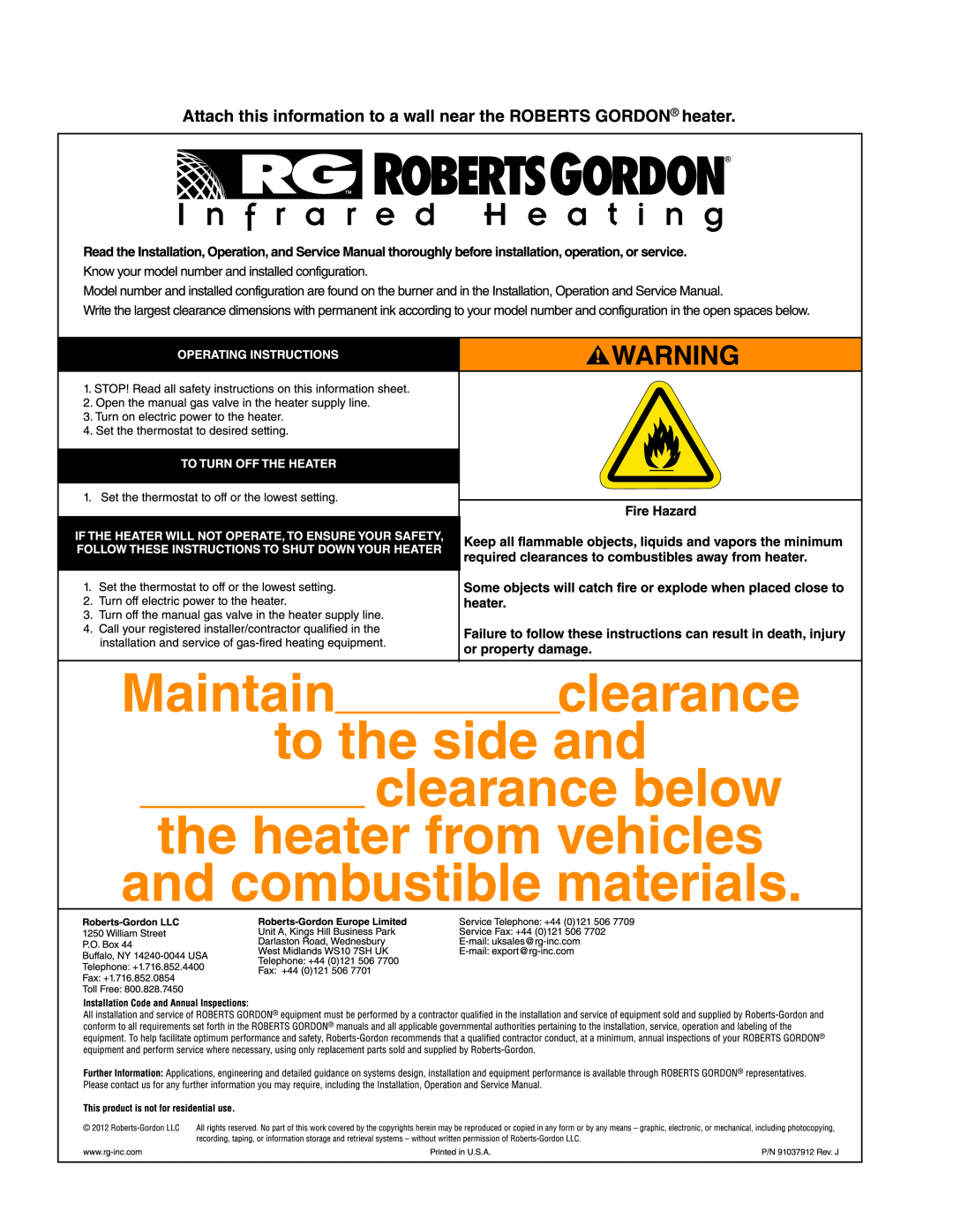 Roberts Gorden TF-120, TF-350, TF-300, TF-200, TF-160, TF-250, TF-380 service manual 
