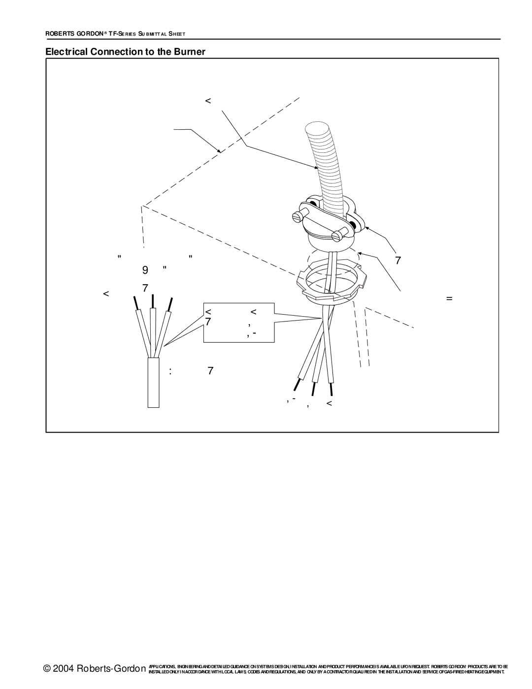 Roberts Gorden TF-Series service manual Wire Connector Conduit Hole, Electrical Connection to the Burner 