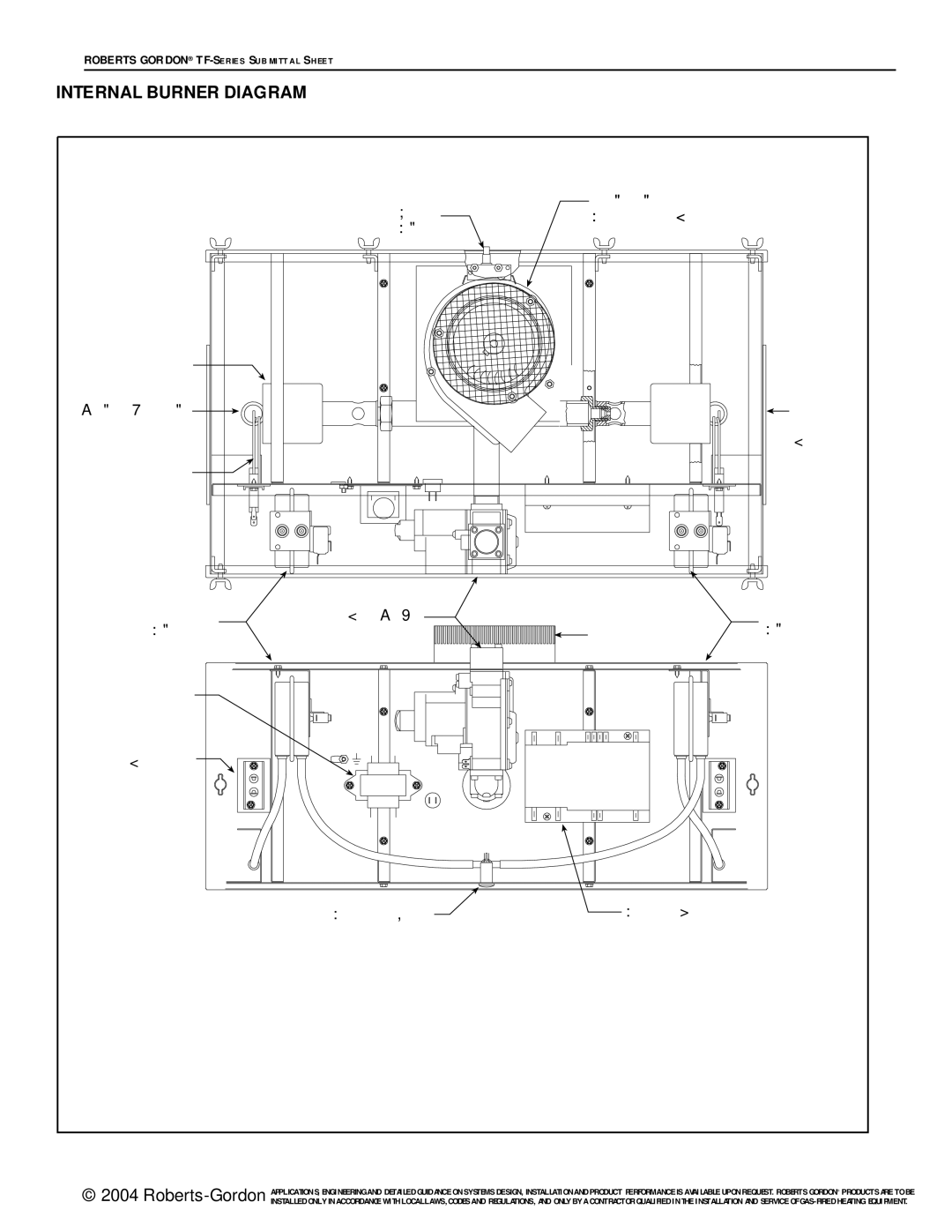 Roberts Gorden TF-Series service manual Internal Burner Diagram, Blower with DoorScreen and Gasket 