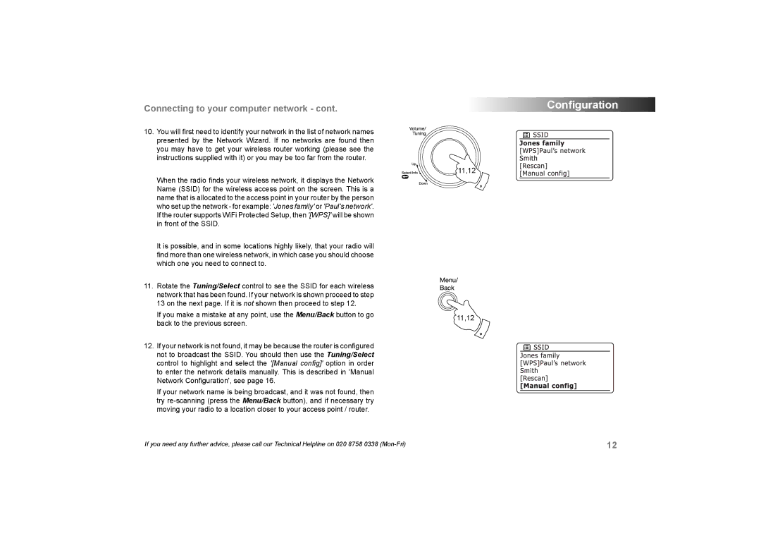 Roberts Radio 105 manual Conﬁguration 