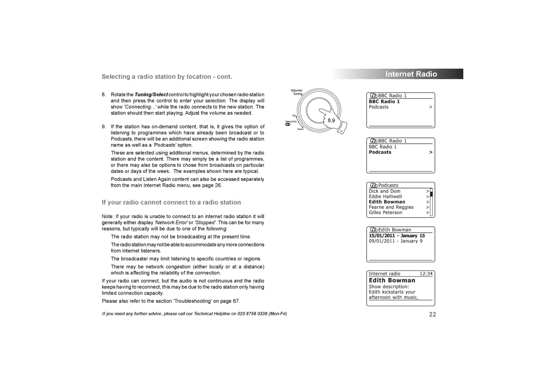 Roberts Radio 105 manual If your radio cannot connect to a radio station 