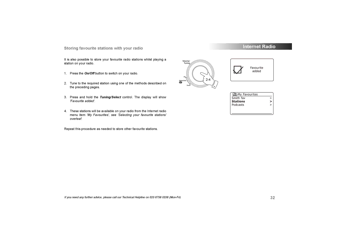 Roberts Radio 105 manual Storing favourite stations with your radio 