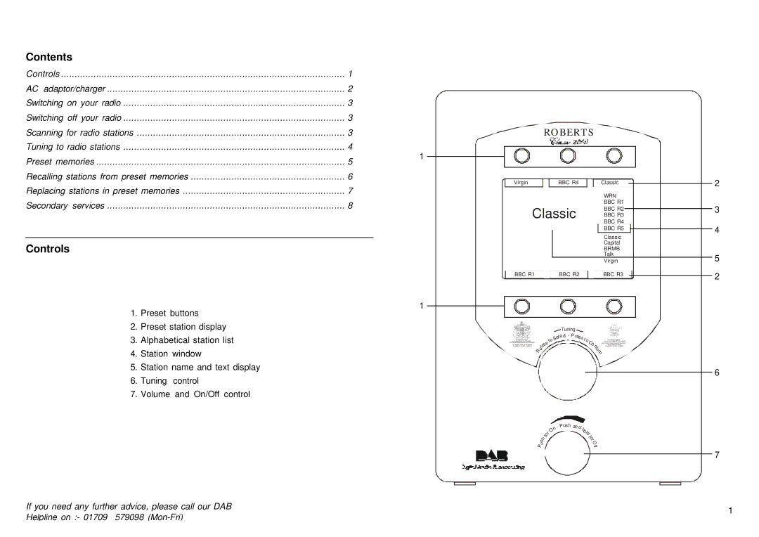 Roberts Radio 2000 manual Classic 