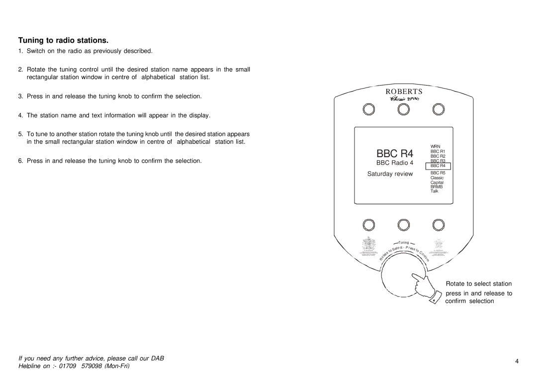 Roberts Radio 2000 manual Tuning to radio stations, BBC Radio, Saturday review 